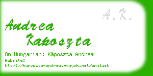 andrea kaposzta business card